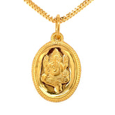 22K Gold Reversible Ganesha and OM Pendant